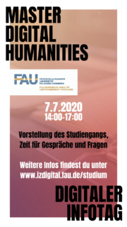Zum Artikel "Digitaler Infotag Master Digital Humanities am 7.7.2020"